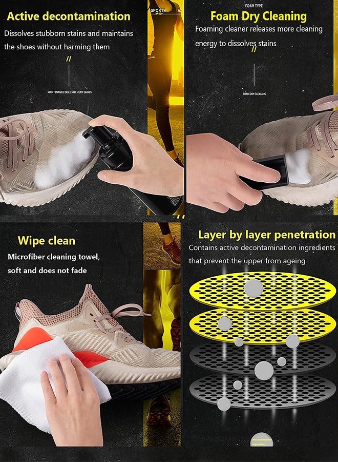 Shoe Cleaning Kit for Sneaker Foam Cleaner with Shoe Brush and Microfiber Towel for Athletic Shoes White Shoes Boot Canvas Leather Shoes and More - Image 5