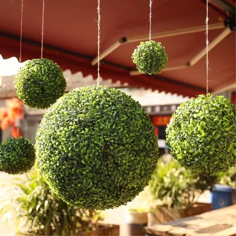 Artificial Boxwood Ball 40cm Dark Milan Grass Ball - High-quality Durable Topiary Frame Easy To Use & Store Artificial Plant Ball for Garden Yard Party Living Room Decor - Image 2