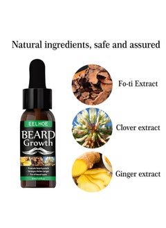 EELHOE Beard Growth Oil, Essential Oil Anti Hair Loss Product Natural Mustache Regrowth Oil For Men Nourishing Beard Care Roller 30ml  - Image 4