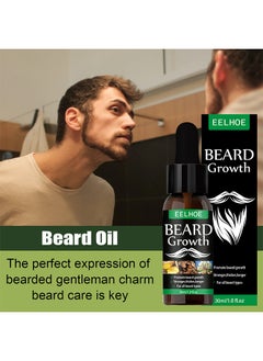 EELHOE Beard Growth Oil, Essential Oil Anti Hair Loss Product Natural Mustache Regrowth Oil For Men Nourishing Beard Care Roller 30ml  - Image 2