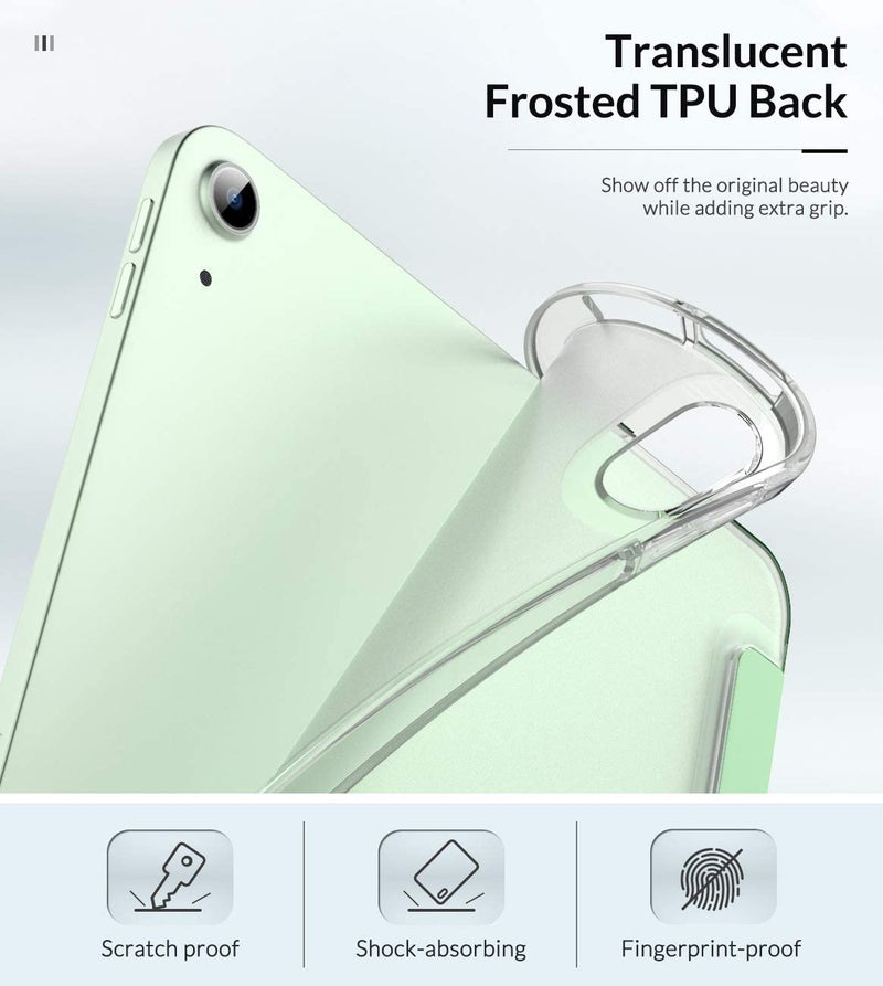 MOCA Case Fit iPad Air 5th/4th Generation 10.9 Inch Case 2022/2020, Slim Trifold Stand Cover with Soft Frosted Back, Auto Wake/Sleep, Support Touch ID and iPad 2nd Pencil Charging,Green - Image 2