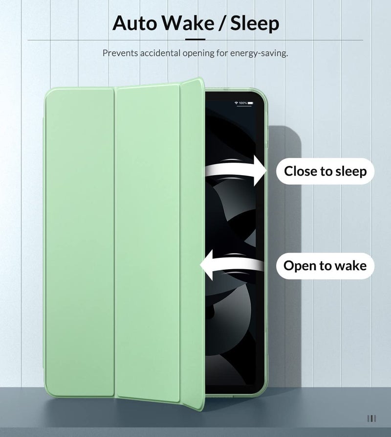 MOCA Case Fit iPad Air 5th/4th Generation 10.9 Inch Case 2022/2020, Slim Trifold Stand Cover with Soft Frosted Back, Auto Wake/Sleep, Support Touch ID and iPad 2nd Pencil Charging,Green - Image 5