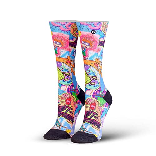 Odd Sox Cool Socks - 90s Nickelodeon Cartoon Squad Crew Sock - Retro TV Novelty Sock - Size Medium for Men, Women & Kids - Fun Sock - Comfy Cotton Blend - Great Gift for TV Show Fans, Birthdays, Holidays - Image 1