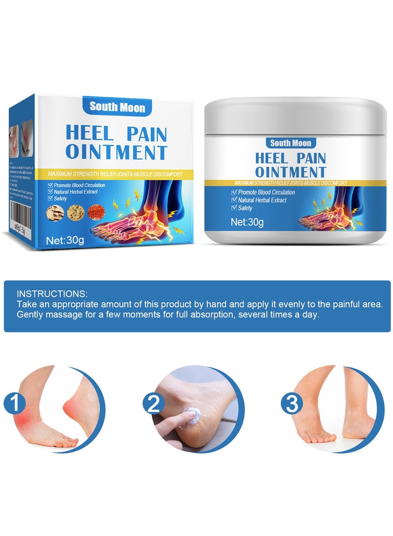 SOUTH MOON Aching Bunion Relief Cream Heel Pain Relief Cream, Joint Pain Ointment Joint Toe Heel Spur Foot Cream Stiffness Arching Heel Ankle Massage Cream Arching Bunion Pain Relief Ointment 30g - Image 3