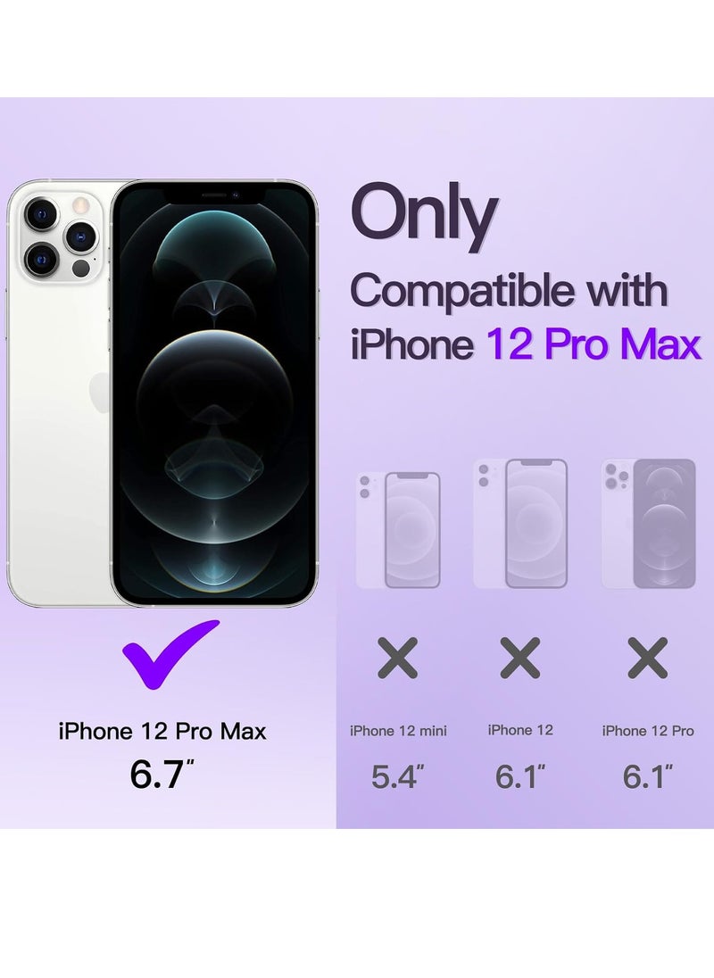 ESCASE - MagSafe Case Magnetic Clear Soft TPU Plating Case Wireless Charging Compatible Shockproof Camera Lens Protection For Apple iPhone 12 Pro Max Purple - Image 1