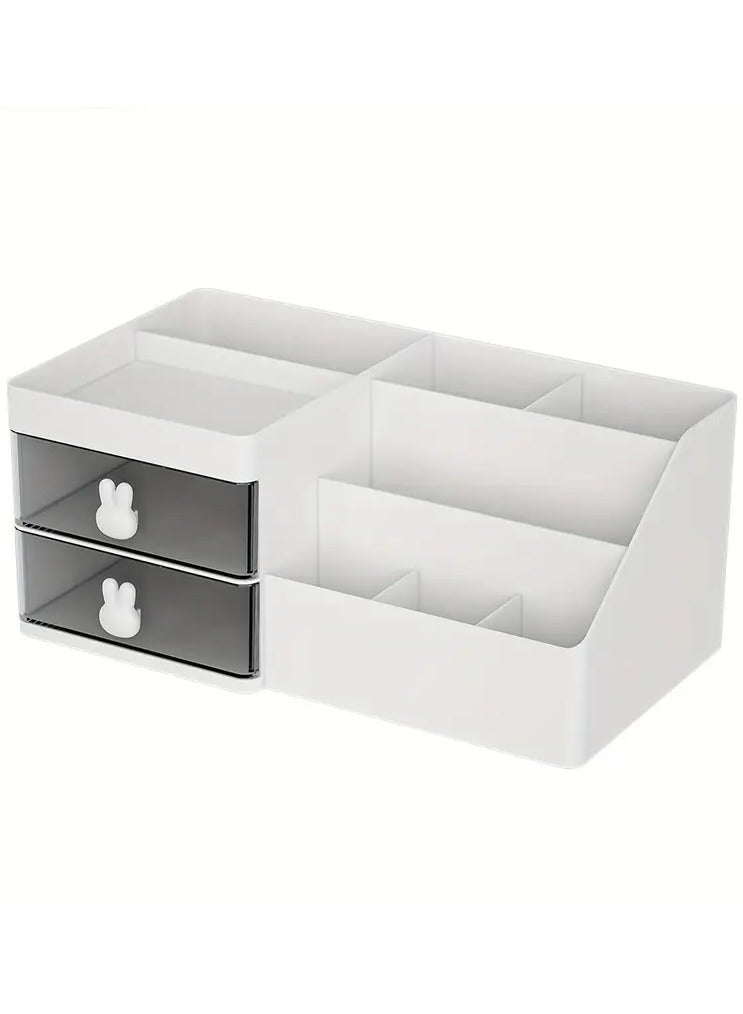 أوريتي منظم المكياج مع درجين منظم كونترتوب كبير السعة حمام غرور غرفة نوم مكتب منظم مستحضرات التجميل فرش العناية بالبشرة ظلال العيون مستحضر أحمر الشفاه طلاء الأظافر - Image 5