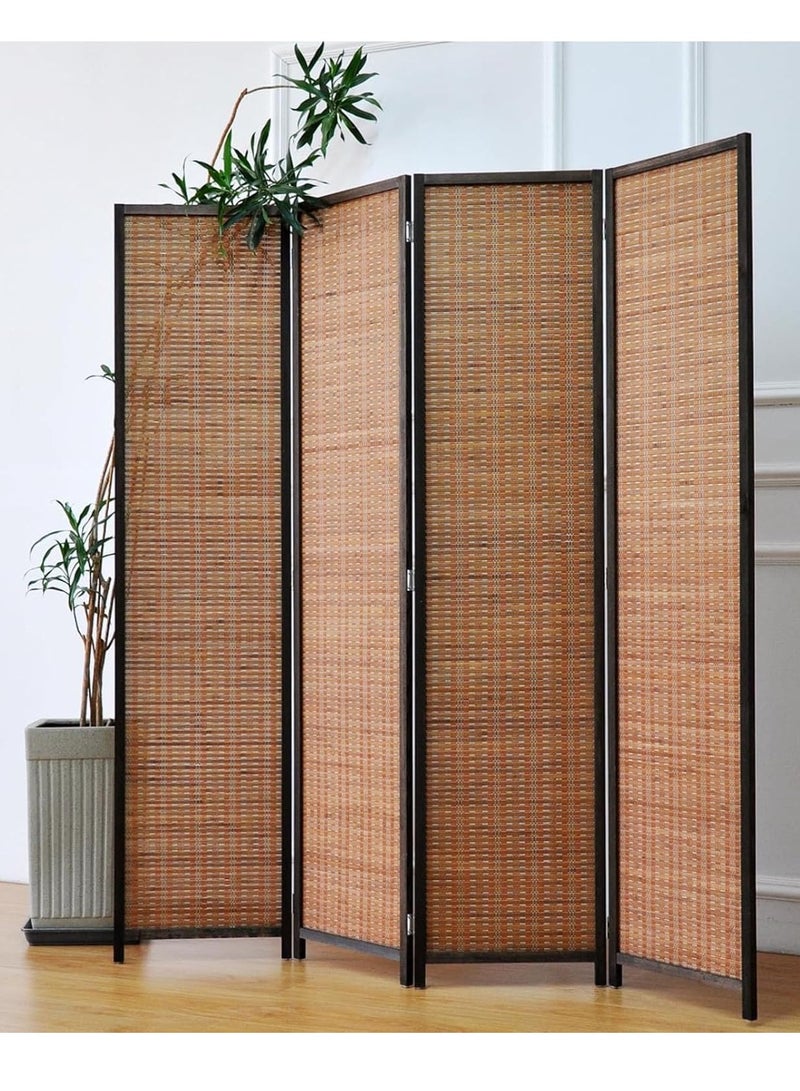 Generic 𝐅𝐅𝐃 4-Panel Privacy Screen | Lightweight & Durable Room Separator for Living Room, Bedroom, Office | Portable, No Assembly Required, Stylish Rattan Finish  - Image 4