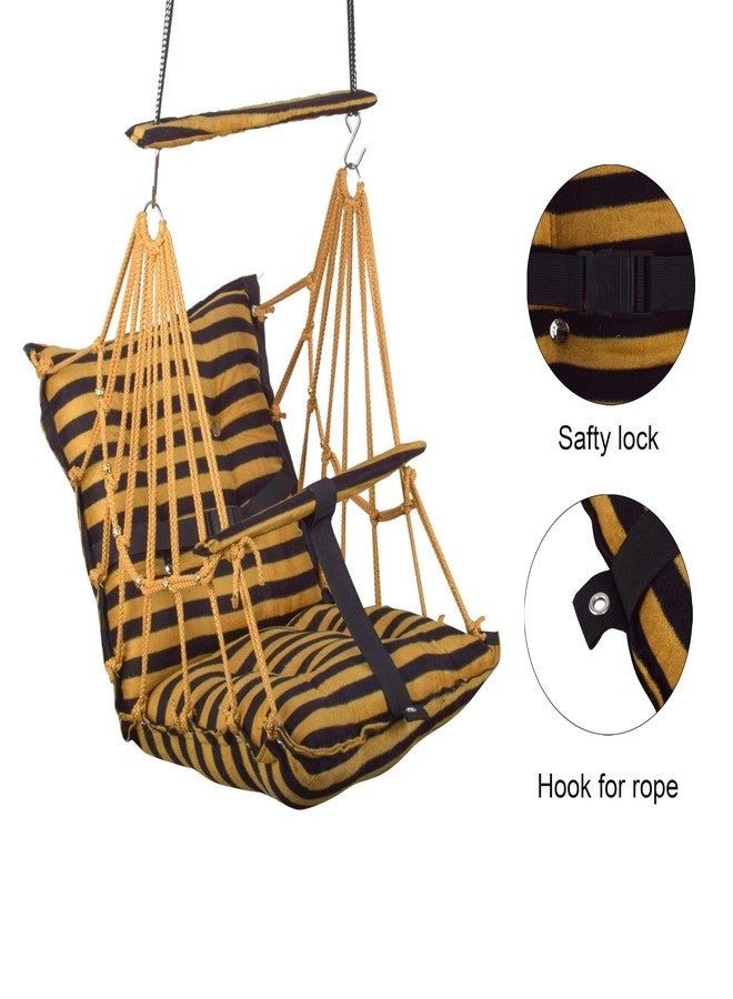 Sprointal® Cottone Baby Swing for Kids Baby's Children Folding and Washable1 to 5 Years with Safety Belt/Home,Garden Swing (Gold Line) - Image 4