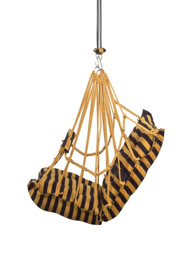Sprointal® Cottone Baby Swing for Kids Baby's Children Folding and Washable1 to 5 Years with Safety Belt/Home,Garden Swing (Gold Line) - Image 3