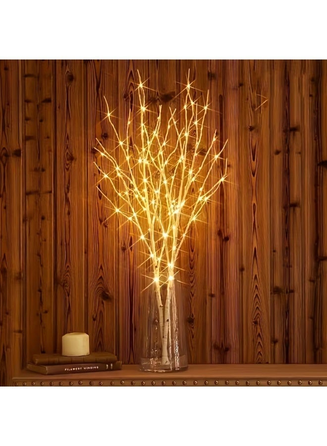 Lyaxm 2-Pieces Lighted Branches for Vases, Lighted Artificial Twig Birch Branch with Fairy Lights  Battery Operated, White Willow Branch with Lights for for Elegant Indoor Christmas and New Year Decor, Stylish Home Accessories, Reading Light Decor - Suitable for Holiday Occasions,Batteries Not Included - Image 1