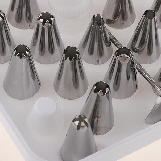 Casa Azul 26-Piece Cake Decorating Set | Stainless Steel Icing Nozzles, Piping Tips Kit for Cupcakes, Cookies, Pastries | Baking Tools & Accessories for Beginners & Professionals - Image 2