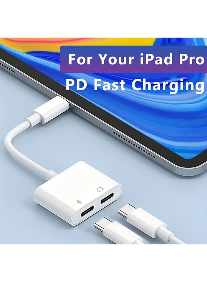 USB C to Dual Type C Audio Adapter 3 5mm Jack Charging Cable for iPhone 16 15 Samsung Xiaomi Huawei - Image 5