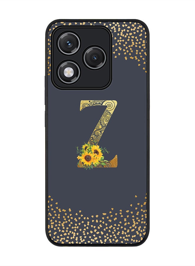 Stylizedd For Honor 400 Lite Case,Slim fit Camera Protection, Shockproof Thin Phone cover  - Custom Floral Monogram - Z  (Grey )