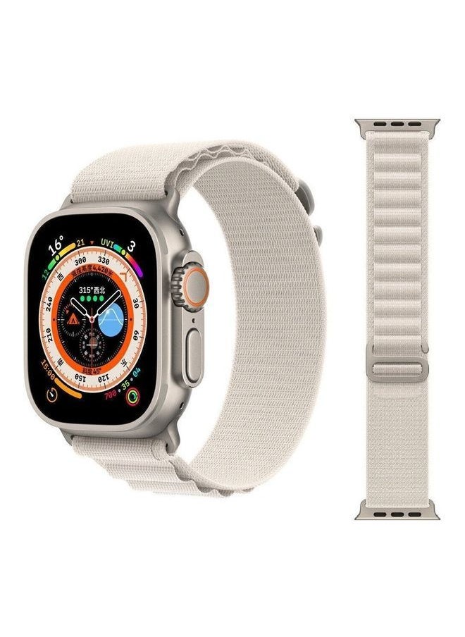 Generic - 2Pack for Apple Watch Alpine Loop Band 49mm/45mm/44mm Nylon Woven Sport Strap Compatible with iWatch Series 8/Ultra/7/SE/6/5/4/3/2/6 White/Orange - Image 1