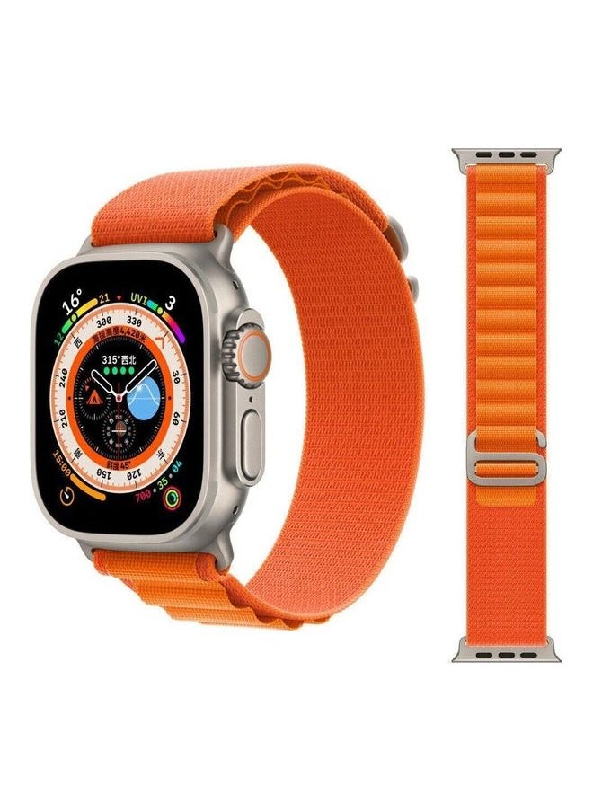 Generic - 2Pack for Apple Watch Alpine Loop Band 49mm/45mm/44mm Nylon Woven Sport Strap Compatible with iWatch Series 8/Ultra/7/SE/6/5/4/3/2/6 White/Orange - Image 1