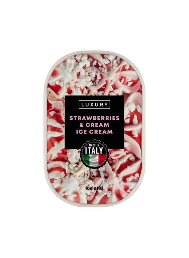 Ice Cream Tub, Strawberries & Cream - 900ml, Italy