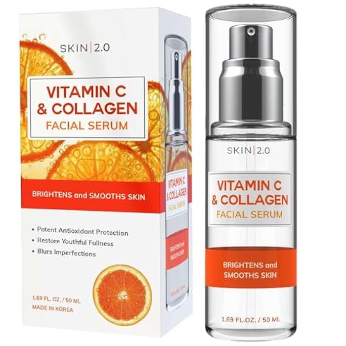 Skin 2.0 Vitamin C Serum - Dermatologist Tested, Anti-Aging & Dark Spot Remover - Brightening, Clean Beauty, Cruelty-Free, Korean Skincare for Glass Skin, All Skin Types - 1.69 Fl. oz - Image 1