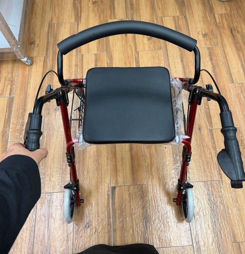 FUTUER COMFORT "Professional Bariatric Medical Rollator with reinforced frame, ergonomic padded seat, oversized wheels for stability, and a compact quick-fold mechanism for convenient portability." - Image 3