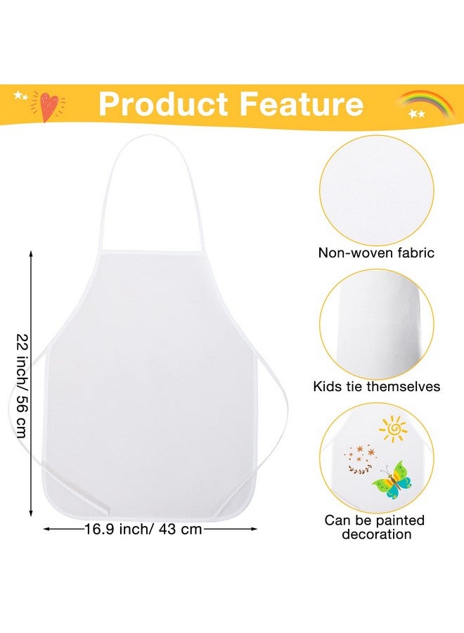 JaGely 60 Pcs Kids Apron & Chef Hat Set With 30 Children Aprons 30 White Chef Hats Kids Chef Costume Non Woven Fabric Girls Boys Child Apron For Baking Cooking Painting Crafting - Image 3