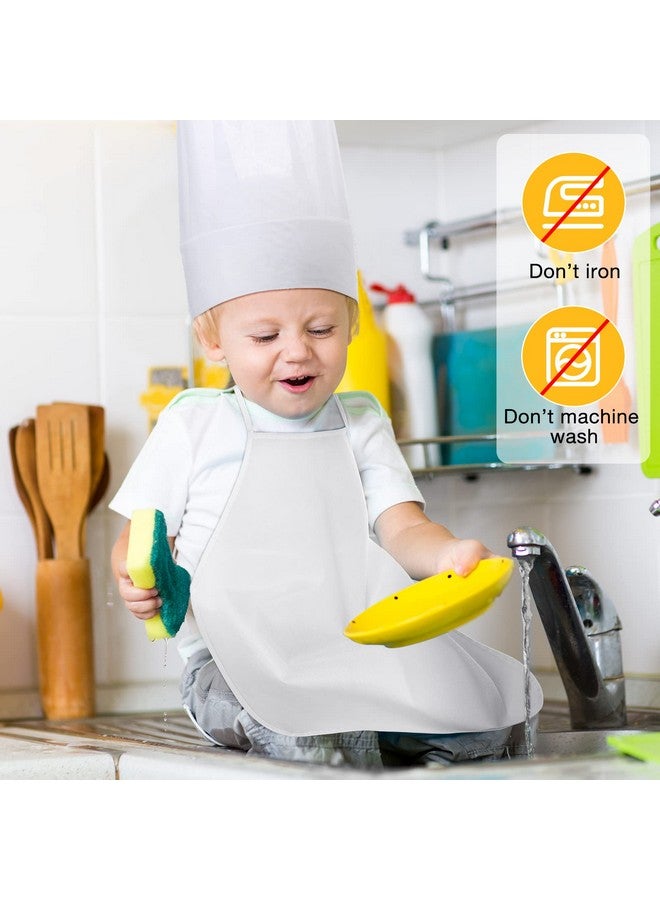 JaGely 60 Pcs Kids Apron & Chef Hat Set With 30 Children Aprons 30 White Chef Hats Kids Chef Costume Non Woven Fabric Girls Boys Child Apron For Baking Cooking Painting Crafting - Image 5