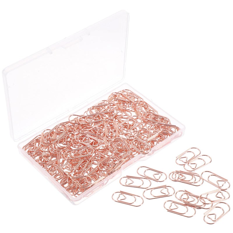 Rose Gold Heart Shaped Mini Metal Paper Clips 20mm 150pcs Office School Supplies - Image 2