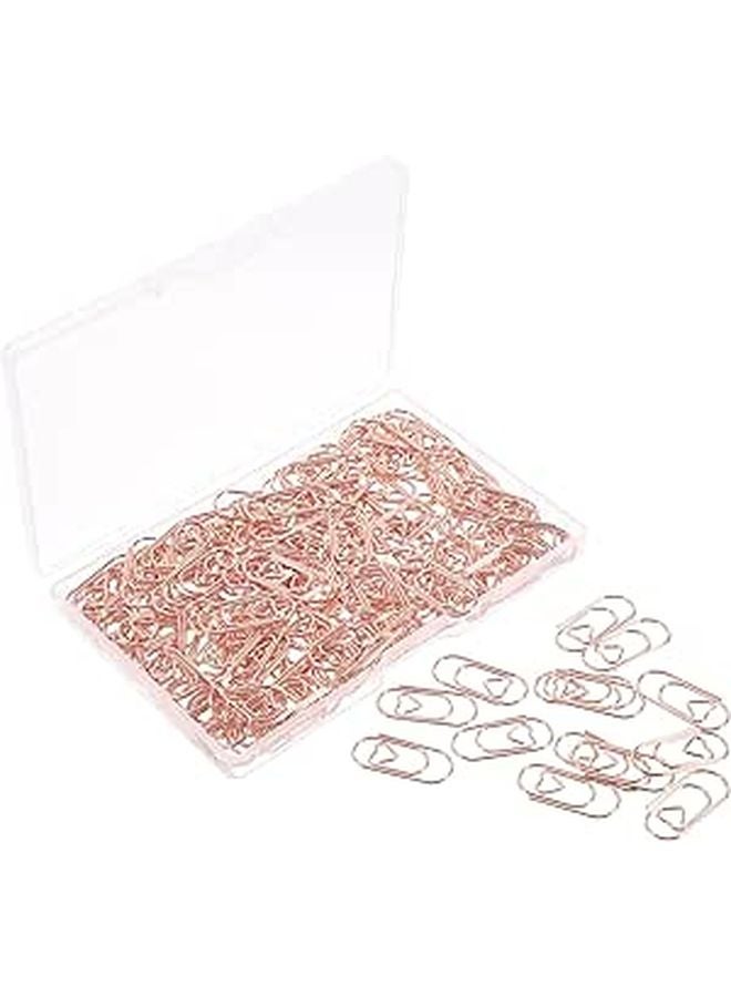 Rose Gold Heart Shaped Mini Metal Paper Clips 20mm 150pcs Office School Supplies - Image 1