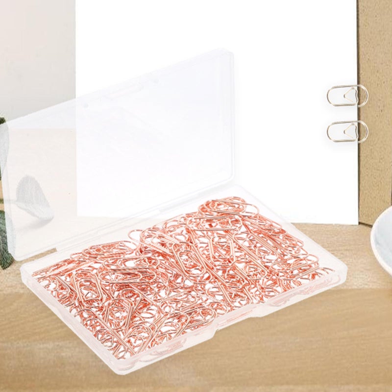 Rose Gold Heart Shaped Mini Metal Paper Clips 20mm 150pcs Office School Supplies - Image 5