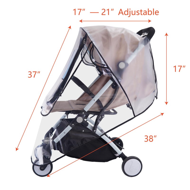 Bemece Universal Rain Cover for Pushchair Stroller Buggy Pram, Baby Travel Weather Shield - Double Protection… - Image 2