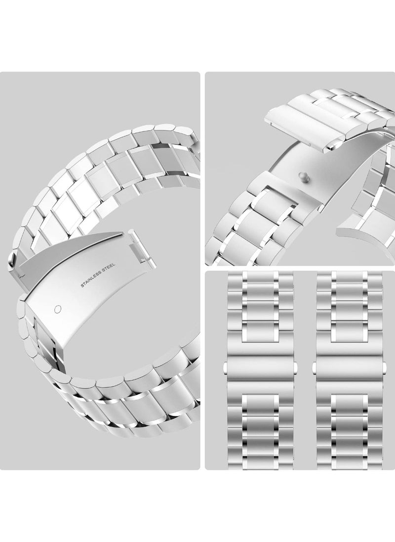 Generic - Stainless Steel BandCompatible with Huawei Watch GT4 46mm Replacement Wristband Metal Watch Band for Huawei Gt4 Watch Strap 22mm (Silver) - Image 1