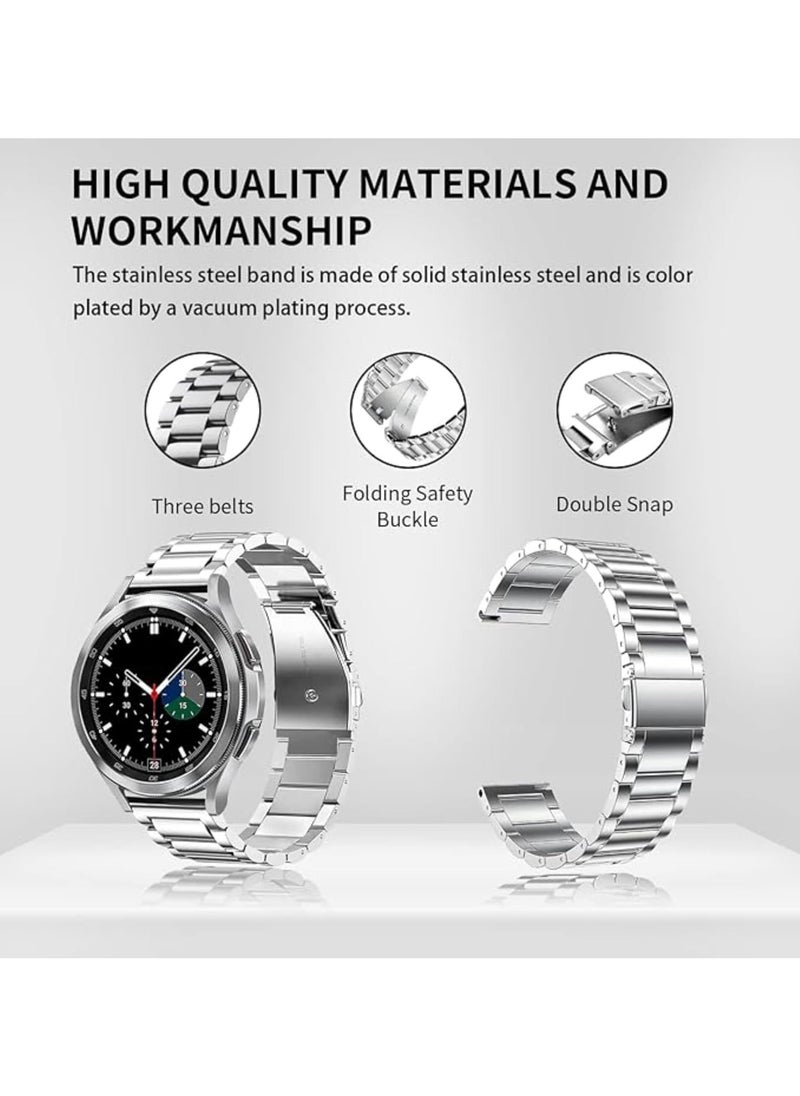 Generic - Stainless Steel BandCompatible with Huawei Watch GT4 46mm Replacement Wristband Metal Watch Band for Huawei Gt4 Watch Strap 22mm (Silver) - Image 1