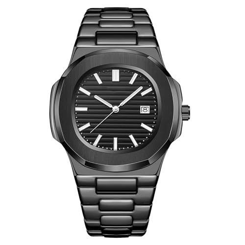 BARAMON Wrist Watches for Men, Nautilus Stainless Steel Quartz Movement Date Luxury Style Men's Luminous Hands Casual Business Watches - Image 1
