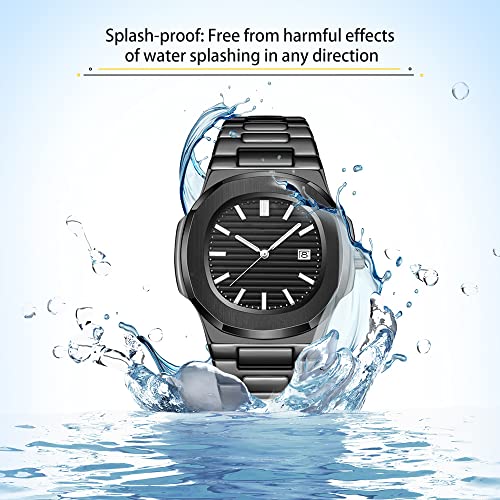 BARAMON Wrist Watches for Men, Nautilus Stainless Steel Quartz Movement Date Luxury Style Men's Luminous Hands Casual Business Watches - Image 3