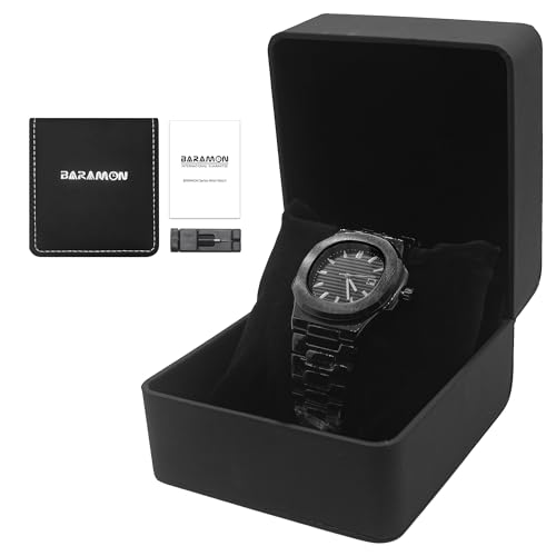 BARAMON Wrist Watches for Men, Nautilus Stainless Steel Quartz Movement Date Luxury Style Men's Luminous Hands Casual Business Watches - Image 4