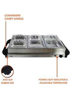HEROCKX Electric Food Warmers ,4 Section Buffet Warmer Adjustable Heat,Easy Clean Stainless Steel, Portable & Great for Parties Holiday & Events  - Image 4