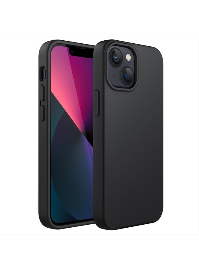 Jetech Silicone Case for iPhone 13 6.1-Inch, Silky-Soft Touch Full-Body Protective Phone Case, Shockproof Cover with Microfiber Lining (Black) - Image 1