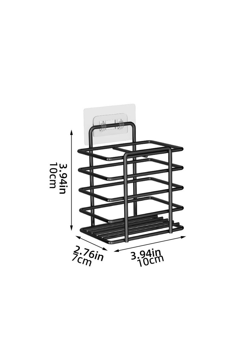 No Drill Bathroom Storage Toothbrush Holder - Iron Wall-Mounted Organizer for Bathroom