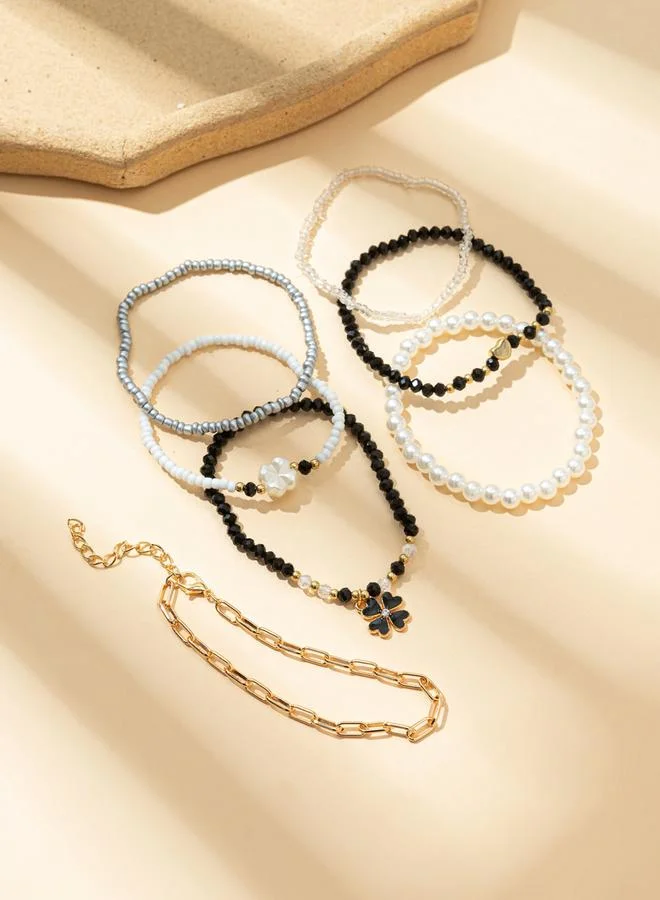 Take Two  Set of 7 - Beaded Bracelets for Women | Best Price UAE
