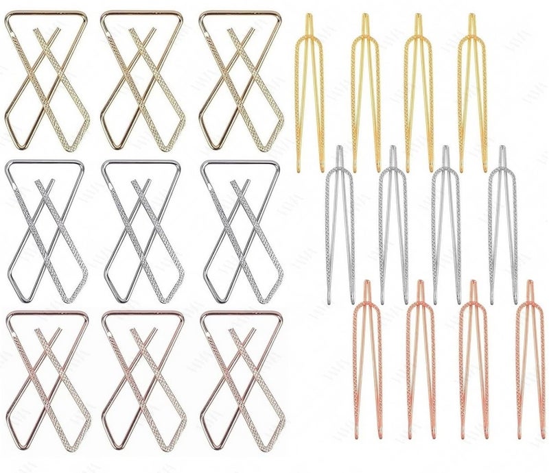 VAMA FASHIONS Clip on X U Cross Metal Strong Pin Sarees Dupatta Pallu Hijab Hold Pleats Brooch Safety Saree Pins for Women 24 Sareepin - Image 2