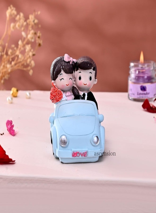Ascension Romantic Love Wedding Cake Topper Figurine, Love Car Model, Romantic Couple Husband Wife Miniature Showpiece for Valentines Day, Home & Office Decoration, Wedding, Birthday Gift - Image 1