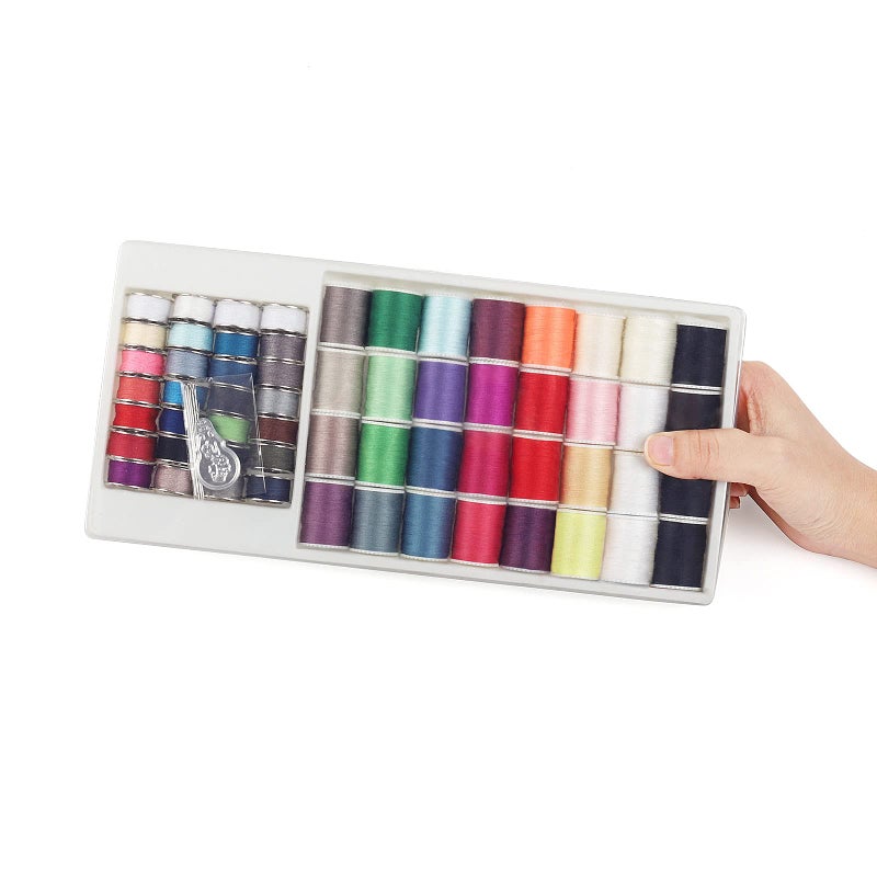 NEX 60 Pcs Bobbins Sewing Thread Kit, Polyester Mini Bobbins and Thread Spools for Hand & Machine Sewing - Image 2