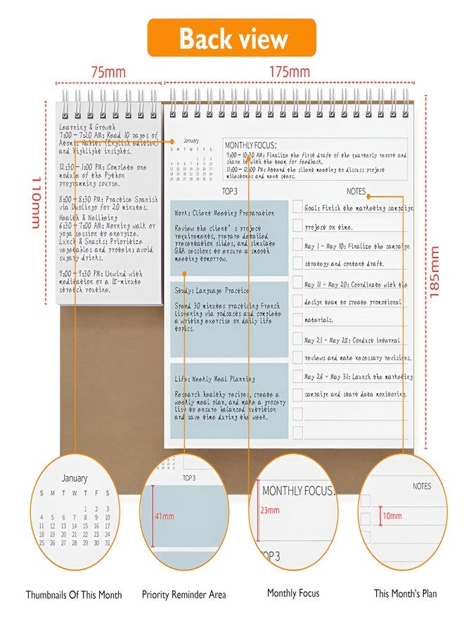 waremew 2026 Desk Calendar,12 Month Desk Calendar,17" x 12",January 2026-December 2026,Highlight Holidays,To-do List,Thick Paper Planning Calendar for Home or Office (2026 Calendar) - Image 5