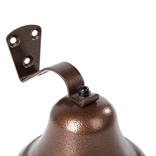 WMM Hanging Bell Dinner Bell Outdoor Bell Bracket Mount Wall Bell Indoor Rope Bell Ship/Boat/Nautical/Door/School/Reception/Home/Church Bell(Copper) - Image 4
