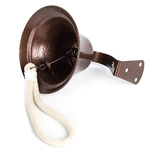 WMM Hanging Bell Dinner Bell Outdoor Bell Bracket Mount Wall Bell Indoor Rope Bell Ship/Boat/Nautical/Door/School/Reception/Home/Church Bell(Copper) - Image 5