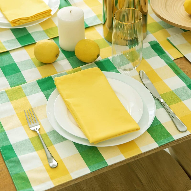 KOFFOTA Jasmine Yellow Cloth Napkins 100% Cotton Set of 12  Spring Cloth Napkins Easter Table Decor for Dinner  Soft Comfortable and Reusable 18""x18"" - Image 4