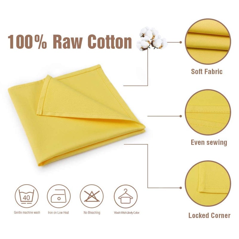 KOFFOTA Jasmine Yellow Cloth Napkins 100% Cotton Set of 12  Spring Cloth Napkins Easter Table Decor for Dinner  Soft Comfortable and Reusable 18""x18"" - Image 3