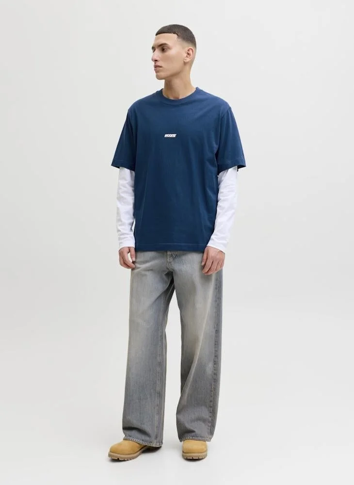 JACK & JONES  Logo Crew Neck T-Shirt for Men | Best Price UAE