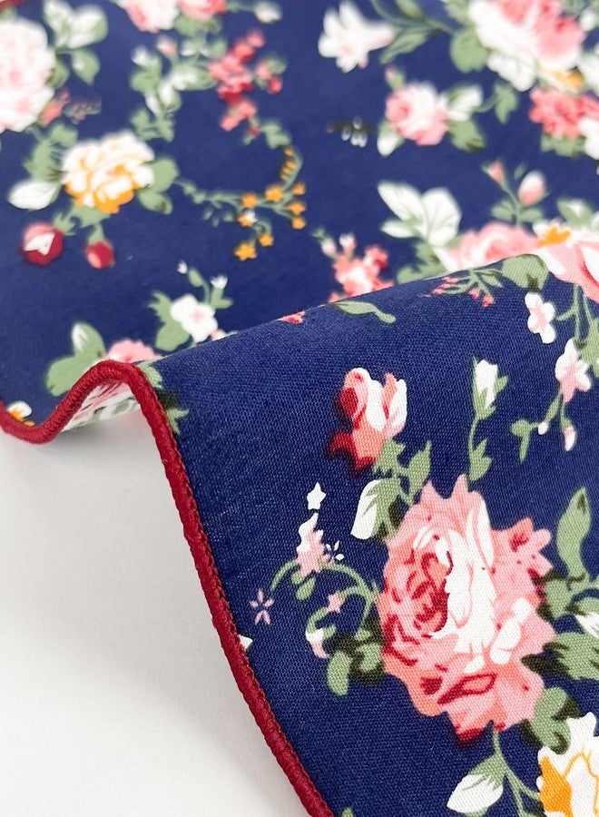 SUNOVELTIES Floral Print Handkerchiefs Cotton Flower Hankie Pocket Square Mens Boys Wedding Costume Accessories - Image 4