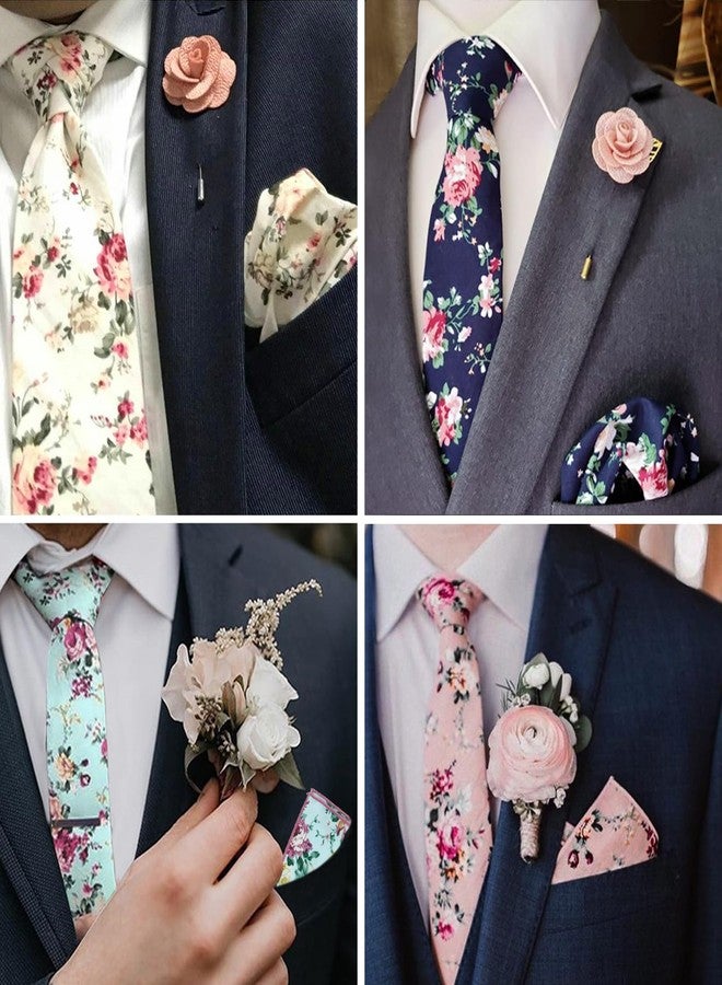 SUNOVELTIES Floral Print Handkerchiefs Cotton Flower Hankie Pocket Square Mens Boys Wedding Costume Accessories - Image 3