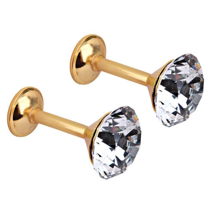 1 Pair Simple Design Diamond Crystal Curtain Hooks Curtain Buckle Wall Holdbacks Decorative Tiebacks Gold
