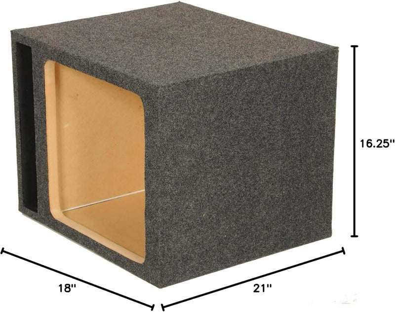 QPower HD115 15" Single Heavy Duty Vented Square Subwoofer Sub Enclosure Box - Image 4